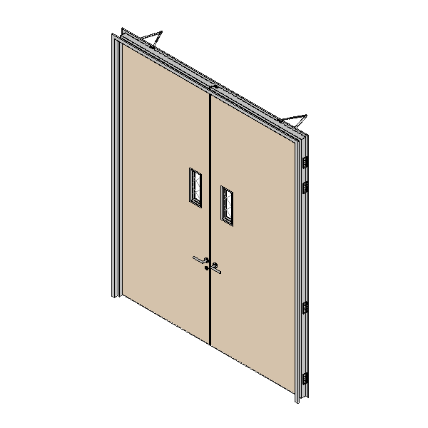 One Hour Fire Rated Door Double Leaf Vision Panel Rectangle - 3 Meter