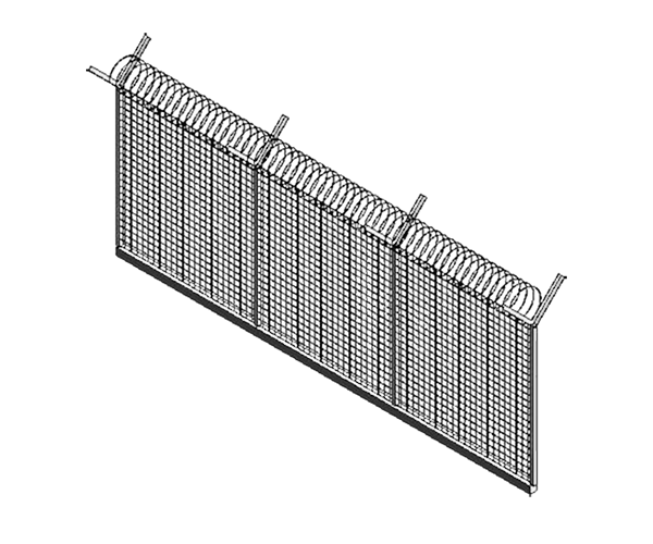 Anti-Climb Fencing Barbed Wire V-Shape Top