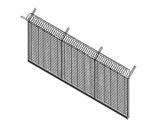 Anti-Climb Fencing Barbed Wire V-Shape Top