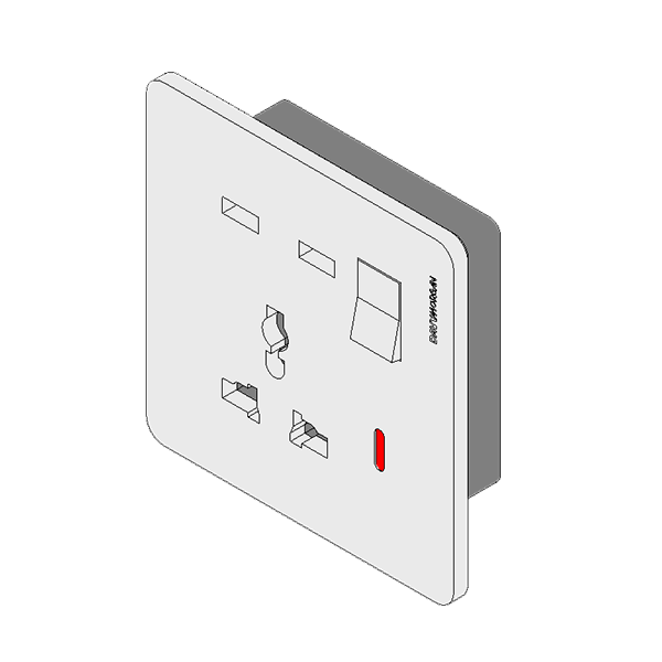 DavyMorgan DM1-2USB Multi Wall Socket-White