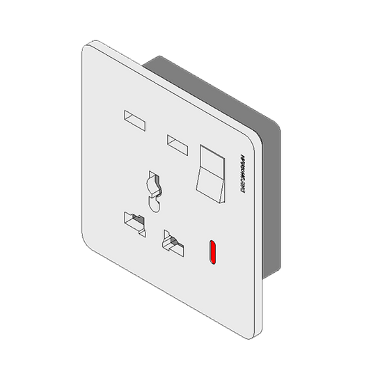 DavyMorgan DM1-2USB Multi Wall Socket-White