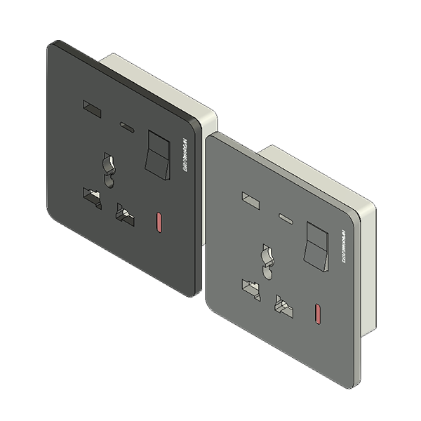 DavyMorgan DM1-USB+TypeC Multi Wall Socket-B&DG