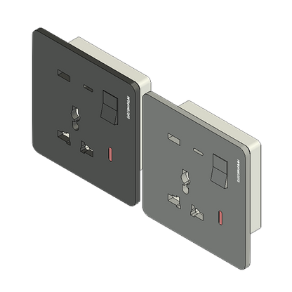 DavyMorgan DM1-USB+TypeC Multi Wall Socket-B&DG