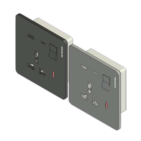 DavyMorgan DM1-USB+TypeC Multi Wall Socket-B&DG