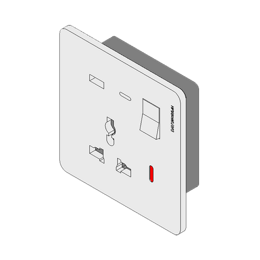 DavyMorgan DM1-USB+TypeC MultiWallSocket-White