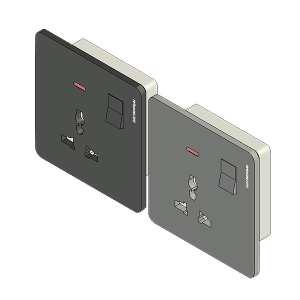 DavyMorgan DM1-Universal Switch Socket Neon-B&DG