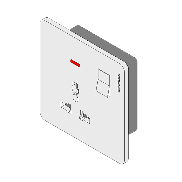 DavyMorgan DM1-Universal Switch Socket Neon-White