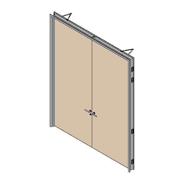One Hour Fire Rated Door Double Leaf Solid - 3 Meter