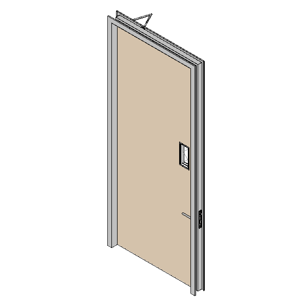 One Hour Fire Rated Door Single Leaf Vision Panel Rectangle - 3 Meter