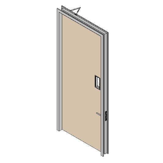 One Hour Fire Rated Door Single Leaf Vision Panel Rectangle - 3 Meter