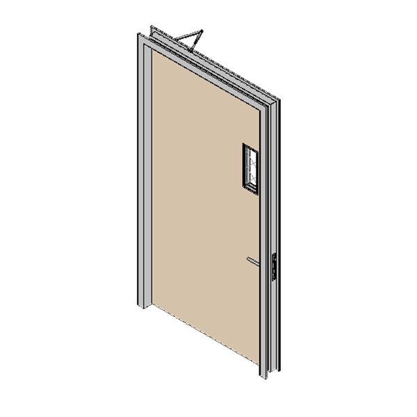 Two Hour Fire Rated Door Single Leaf Solid Vision Panel Rectangle