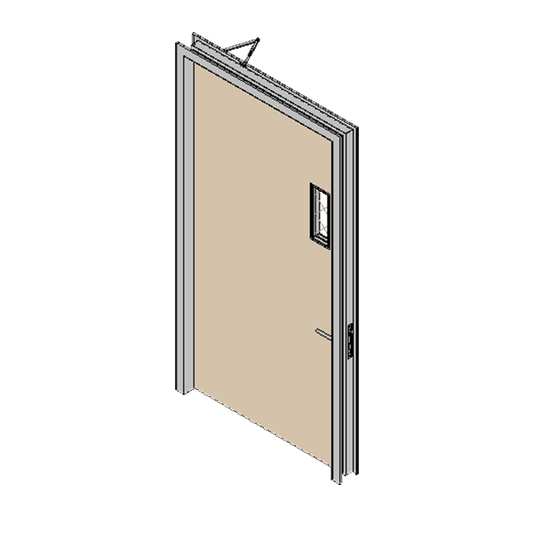 Two Hour Fire Rated Door Single Leaf Solid Vision Panel Rectangle