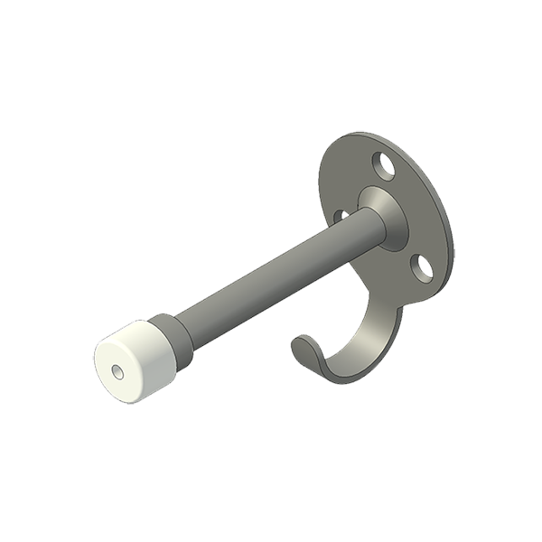 D'Cube Stainless Steel Door Stopper w Hook