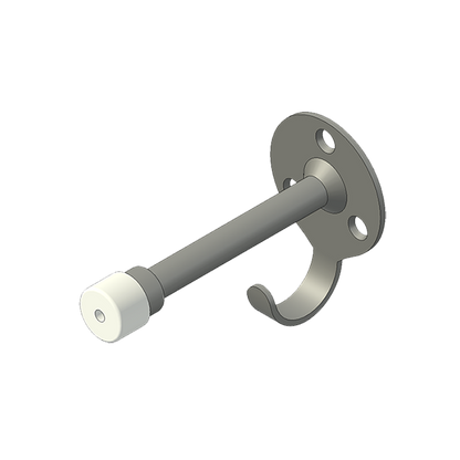 D'Cube Stainless Steel Door Stopper w Hook