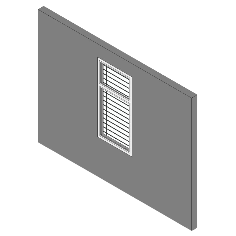 Single Casement Window with Grille