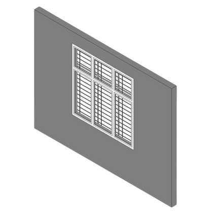 3-Panel Casement Window with Grille