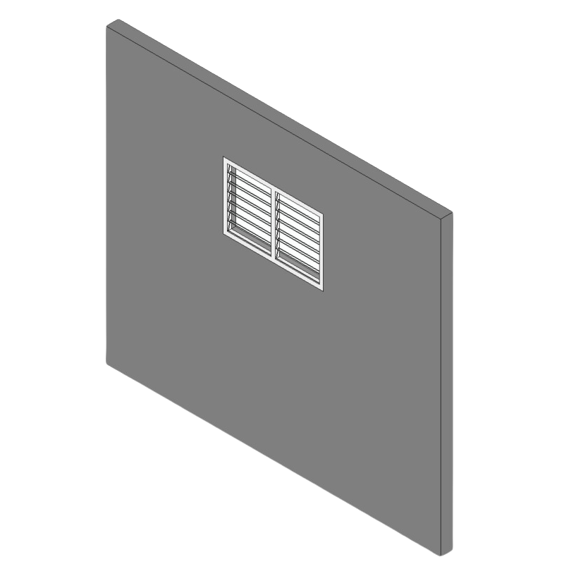 Double Panel Window with Fix Louvres