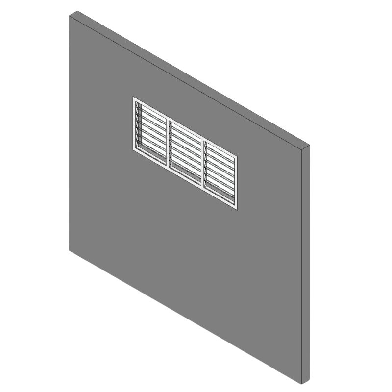 3-Panel Window with Fix Louvres