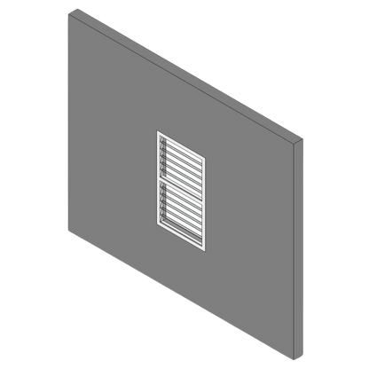 Double Panel Vertical Window with Fix Louvres