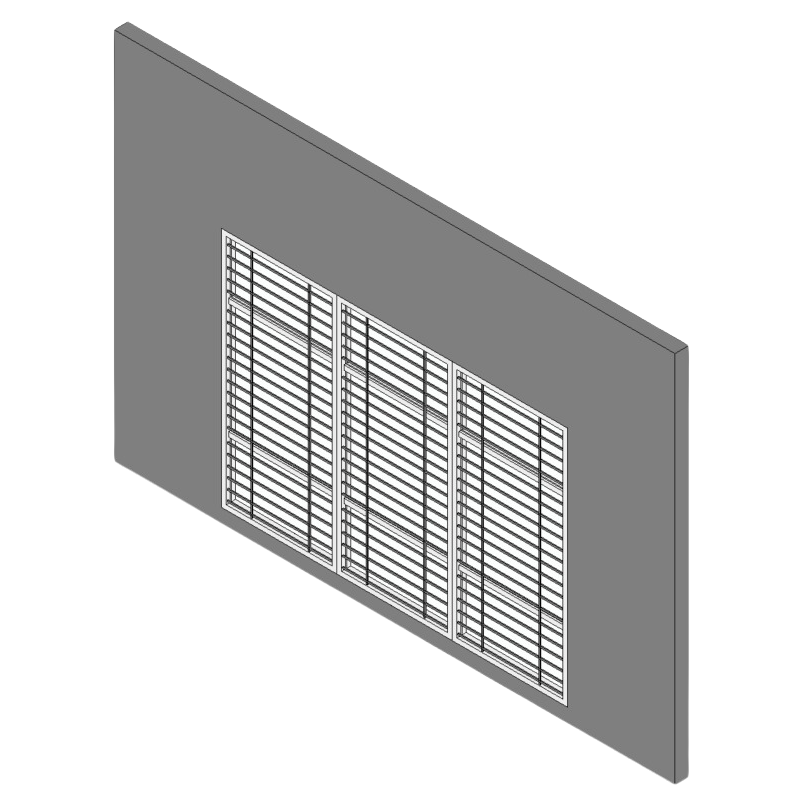 3-Panel Custom Window with Grille