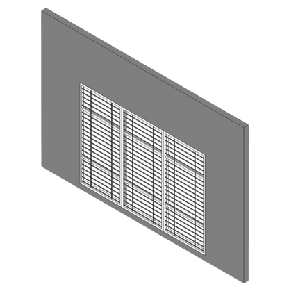 3-Panel Custom Window with Grille