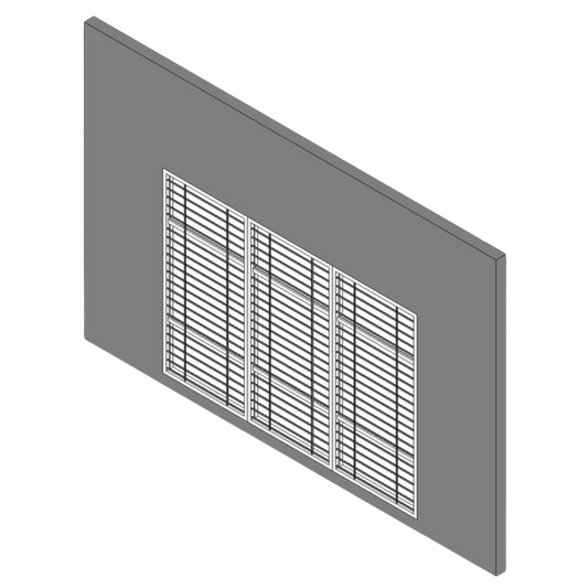 3-Panel Custom Window with Grille