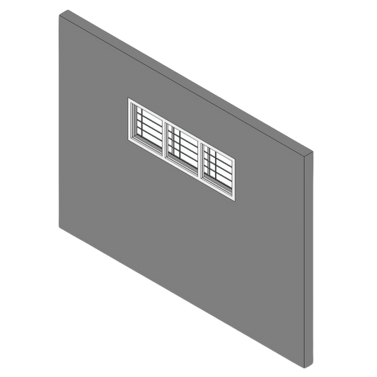 3-Panel Top Hung Window with Grille